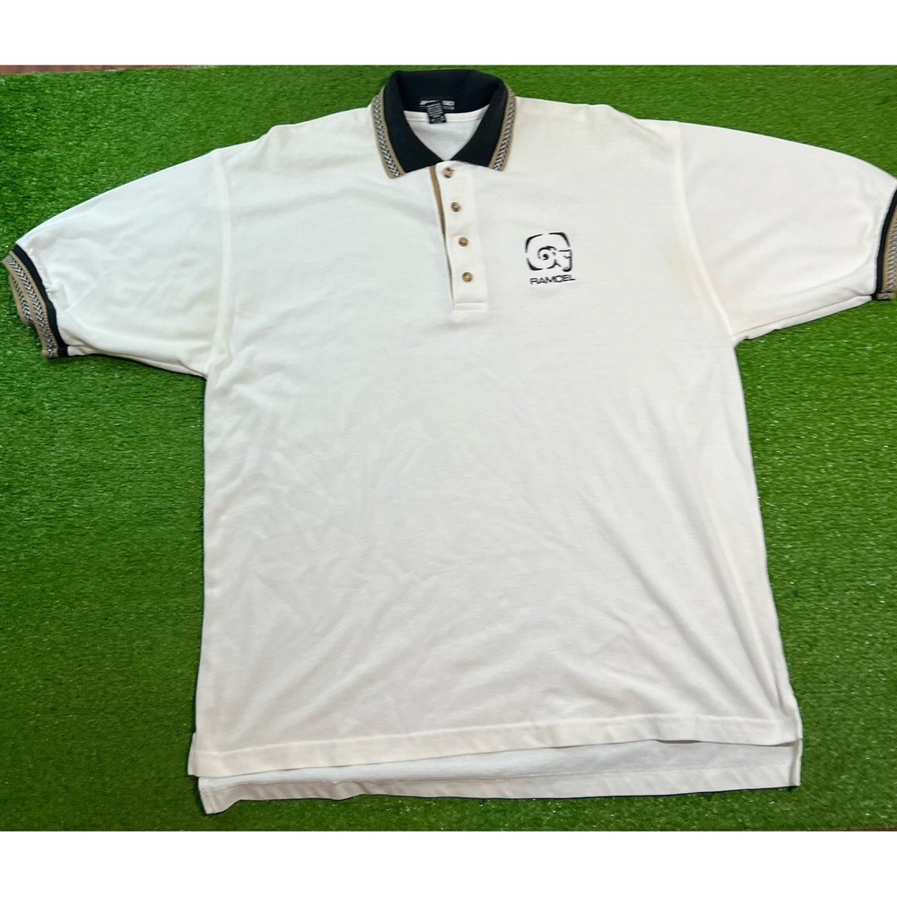 Vintage Golf Polo 2XL Jonathan Corey 90s Ram Logo Accent Collar‎ Cuff EUC